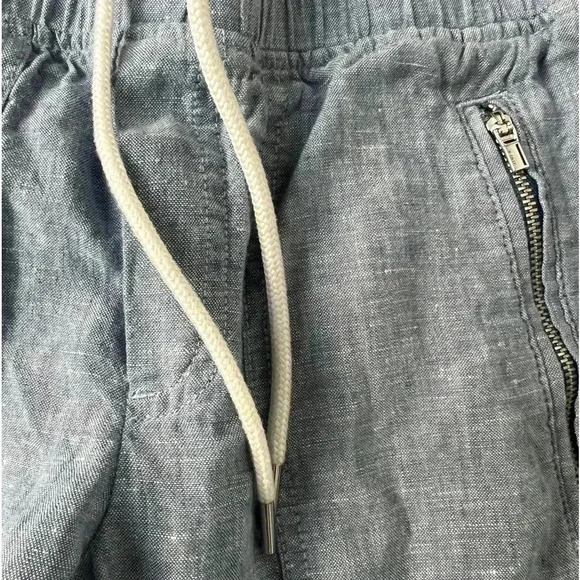 Athleta Cabo Linen Jogger Women's Blue 100% Linen Zip Pockets Size 0 - Picture 6 of 7